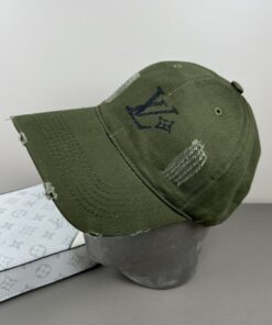 LV 一比一墨綠破壞帽 復古街頭刺繡棒球帽款