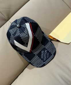 LV A貨大V圖案格紋棒球帽 街頭潮流款