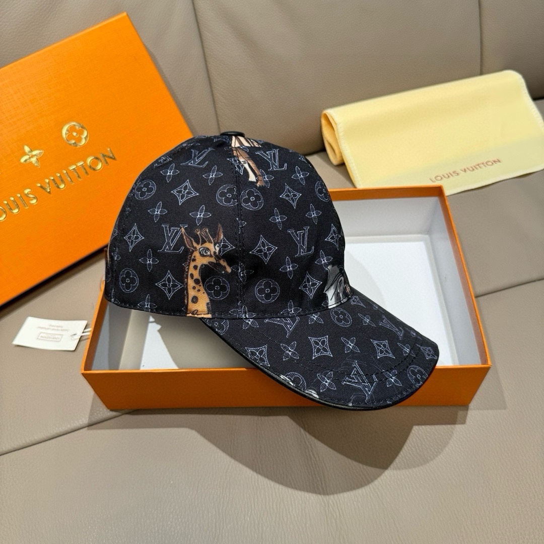 LV 高仿卡通塗鴉棒球帽 黑色經典Monogram印花造型｜歐美奢侈品精品推薦