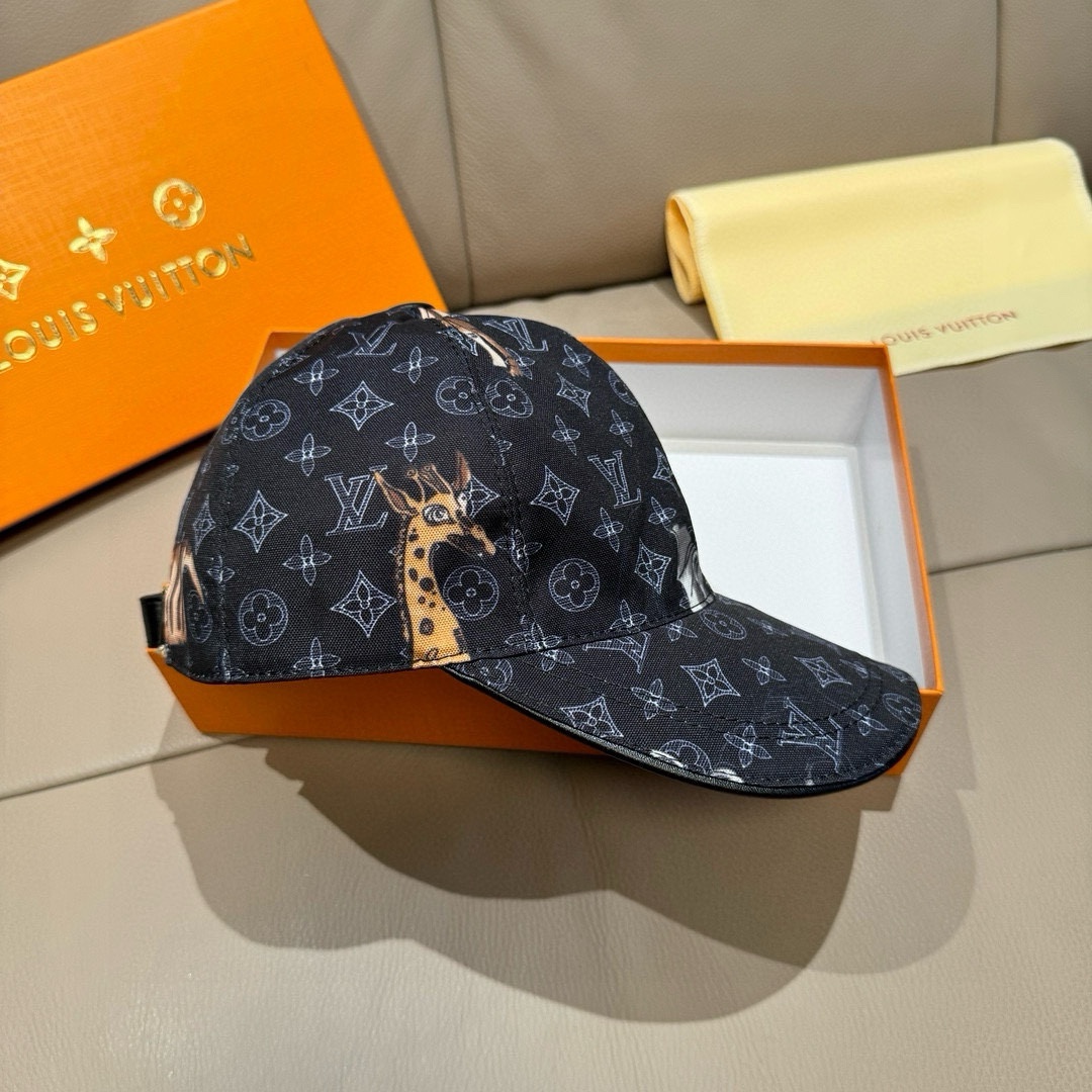 LV 高仿卡通塗鴉棒球帽 黑色經典Monogram印花造型｜歐美奢侈品精品推薦