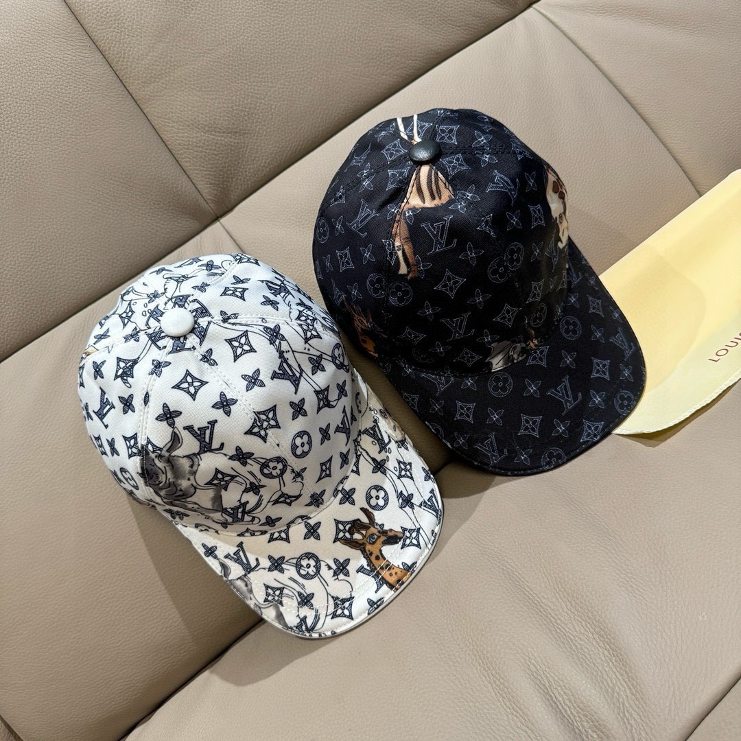 LV 高仿卡通塗鴉棒球帽 黑色經典Monogram印花造型｜歐美奢侈品精品推薦