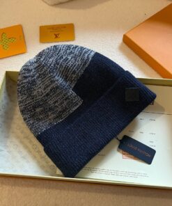 LV 一比一混色針織毛帽 拼接紋理保暖風格