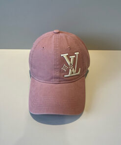 LV一比一老帽櫻花粉色休閒百搭立體刺繡復古款式