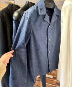 LV高仿牛仔外套男款滿版刺繡設計街頭休閒潮流推薦