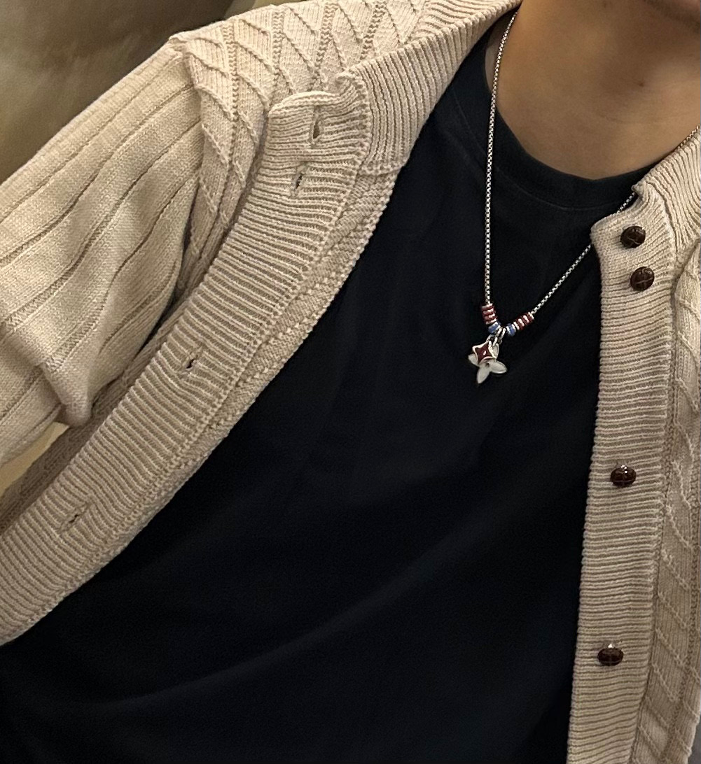 LV 原單Monogram花吊飾條紋珠飾項鍊潮流百搭人氣推薦