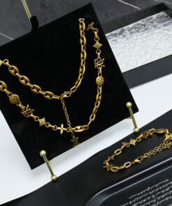 LV 原單復古雙層項鍊 鍊飾經典LOGO 百搭高質感設計