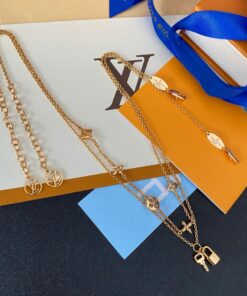 LV 一比一鑰匙鎖吊墜項鍊 雙層設計點綴品牌圖騰元素