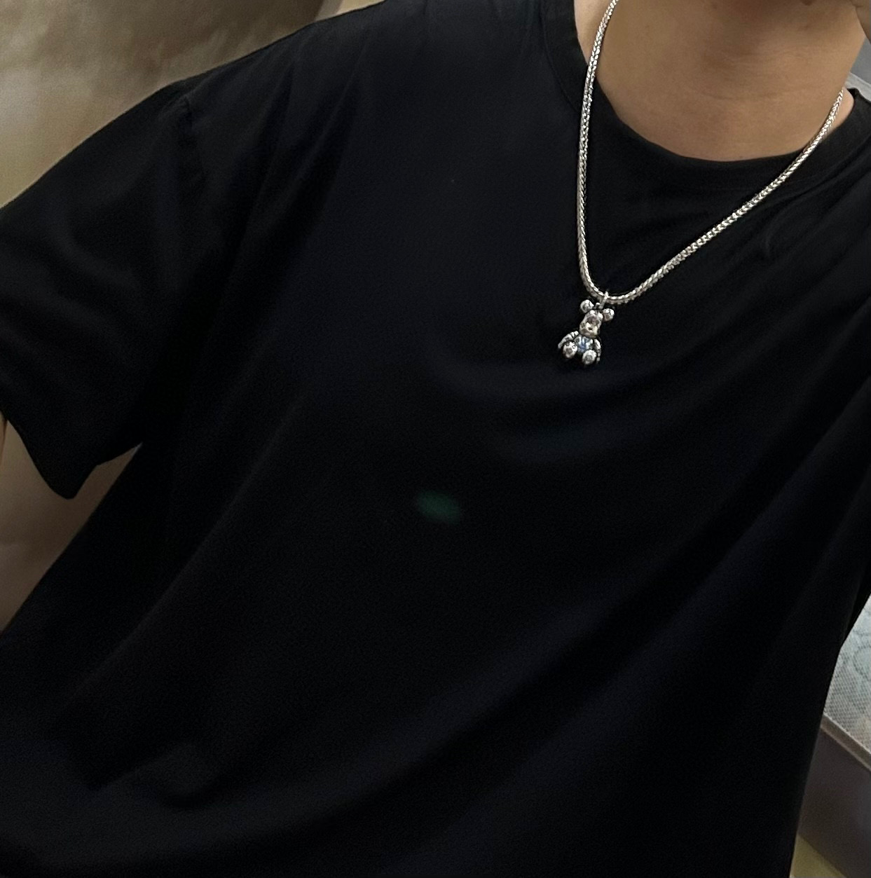 LV 原單玩偶熊造型項鍊 藍心吊飾粗編織鏈款｜歐美奢侈品精品推薦