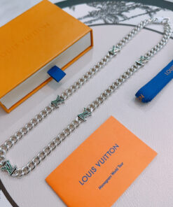 LV 一比一綠釉標誌鏈條項鍊 簡約街頭風設計