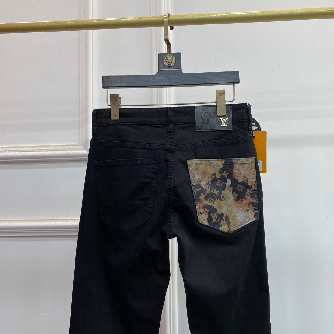 LV 高仿後袋漸層牛仔褲 潮流燙染配色街頭風｜歐美奢侈品精品推薦