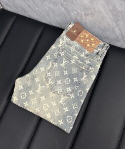 LV一比一復古水洗滿版LOGO牛仔褲 潮流街頭風格丹寧必收款