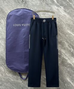 LV高仿長褲深藍色款式百搭鬆緊腰街頭風格