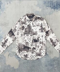 LV一比一城市風襯衫 長袖復古印花襯衣男裝推薦