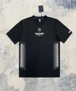 LV黑色短袖T恤 A貨男裝 運動風格潮流字母印花