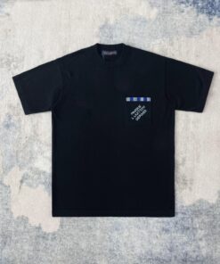 LV黑色短袖T恤 一比一刺繡口袋款 香榭大道系列