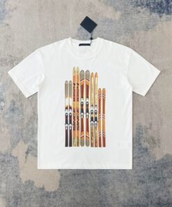 LV滑雪印花短T A貨白色棉質 夏日潮流必備款