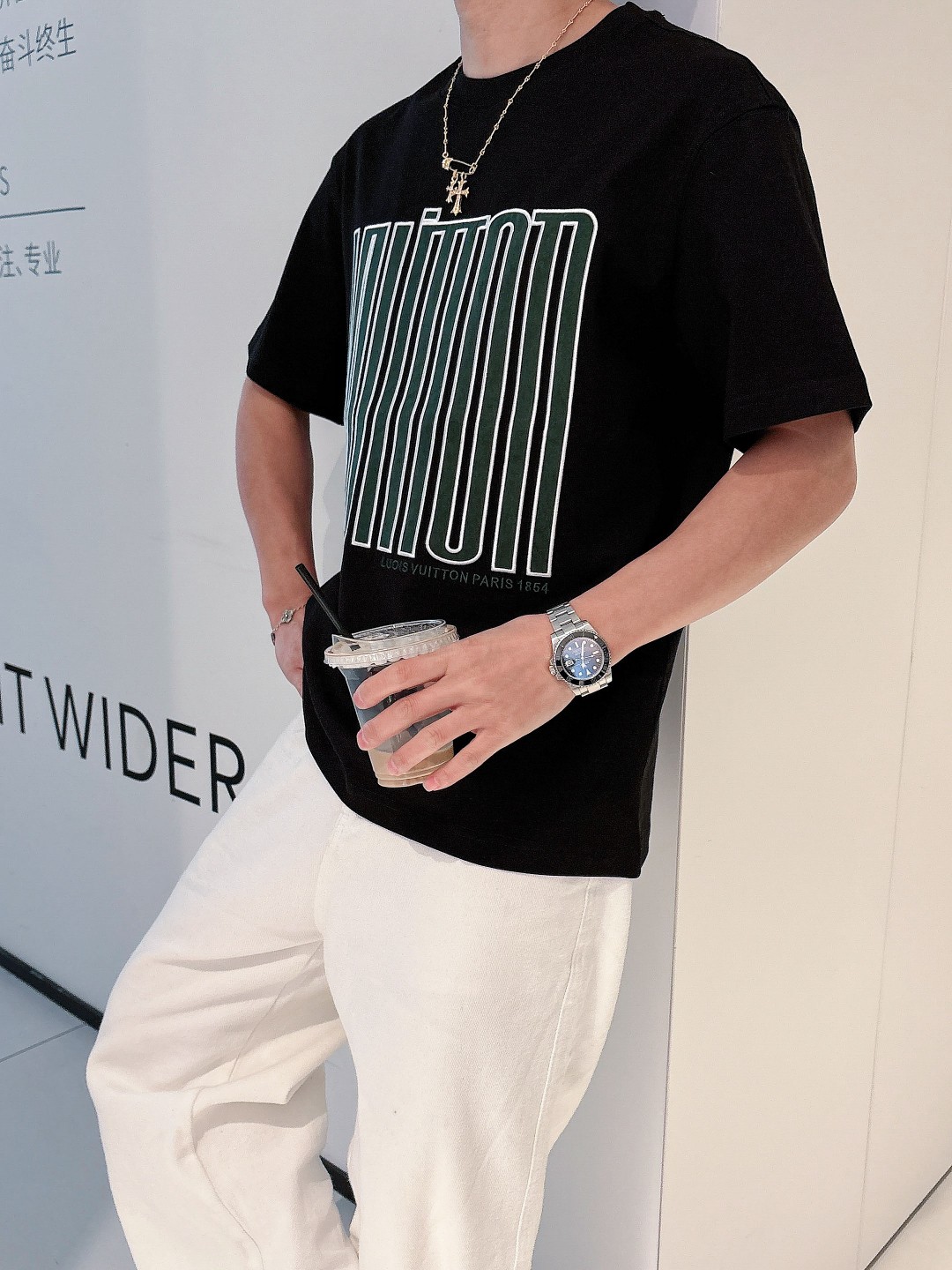 LV 一比一黑色字母印花T恤潮流百搭男士短袖T恤｜歐美奢侈品精品推薦