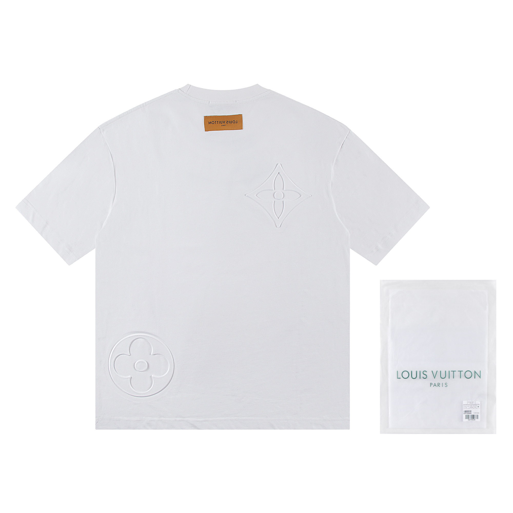 LV原單純白T恤立體壓紋簡約LOGO設計款｜歐美奢侈品精品推薦