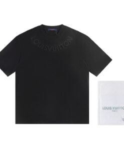 LV一比一黑色壓紋T恤簡約風百搭款短袖上衣