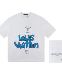 LV一比一卡通字母白T可愛塗鴉風潮感短袖上衣