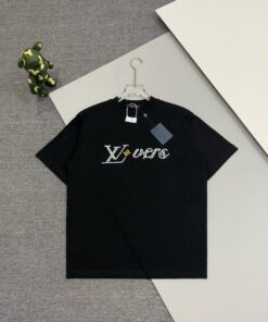 LV一比一水鑽Viovers短袖 黑色潮T 夏季百搭款