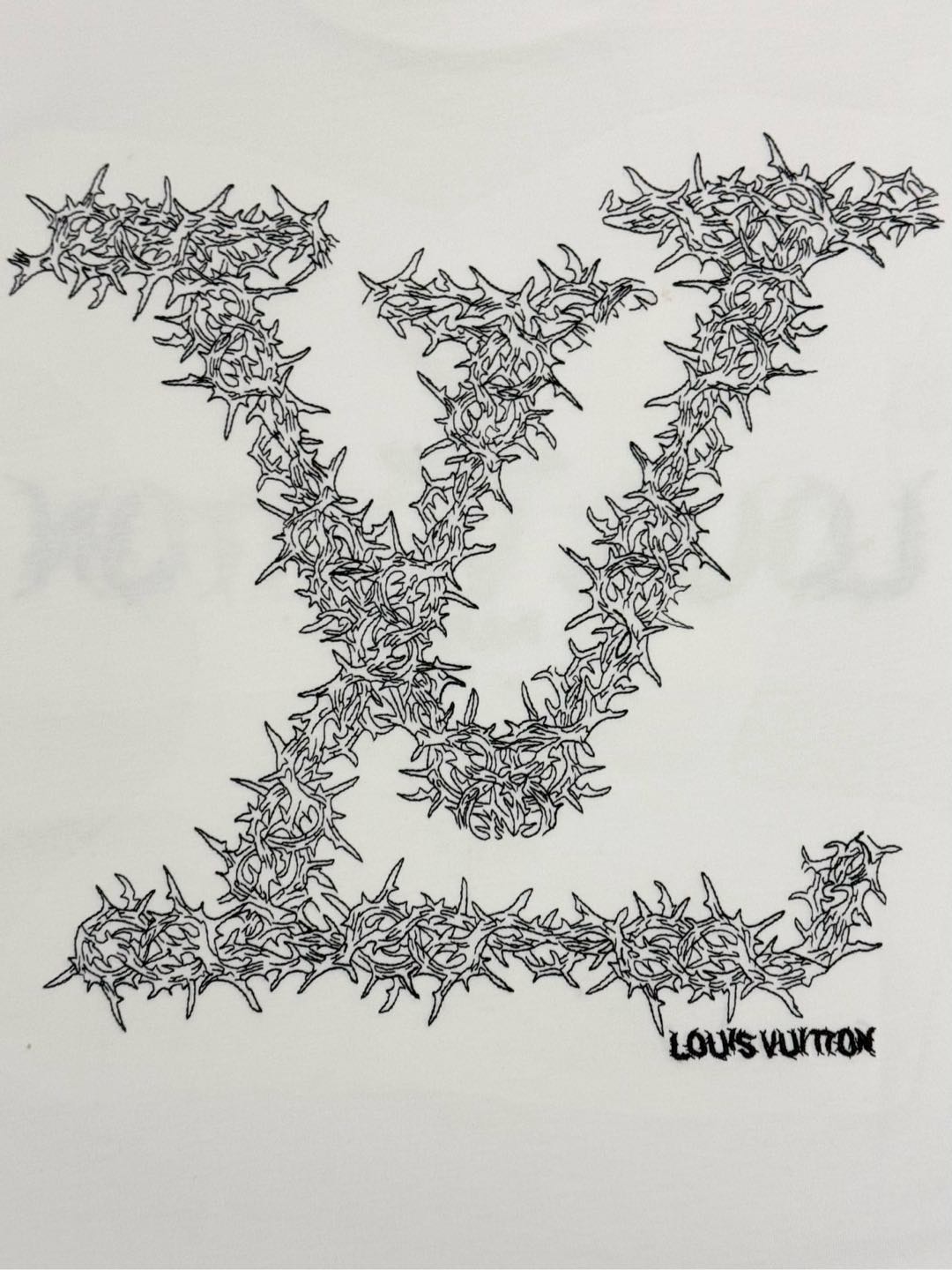 LV A貨白色刺繡短T 毛邊LOGO圓領純棉上衣推薦｜歐美奢侈品精品推薦