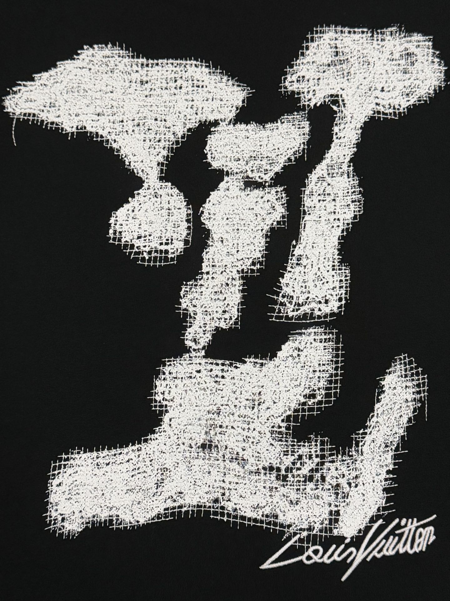 LV高仿黑色天使刺繡短T 小Logo潮流圓領短袖推薦｜歐美奢侈品精品推薦