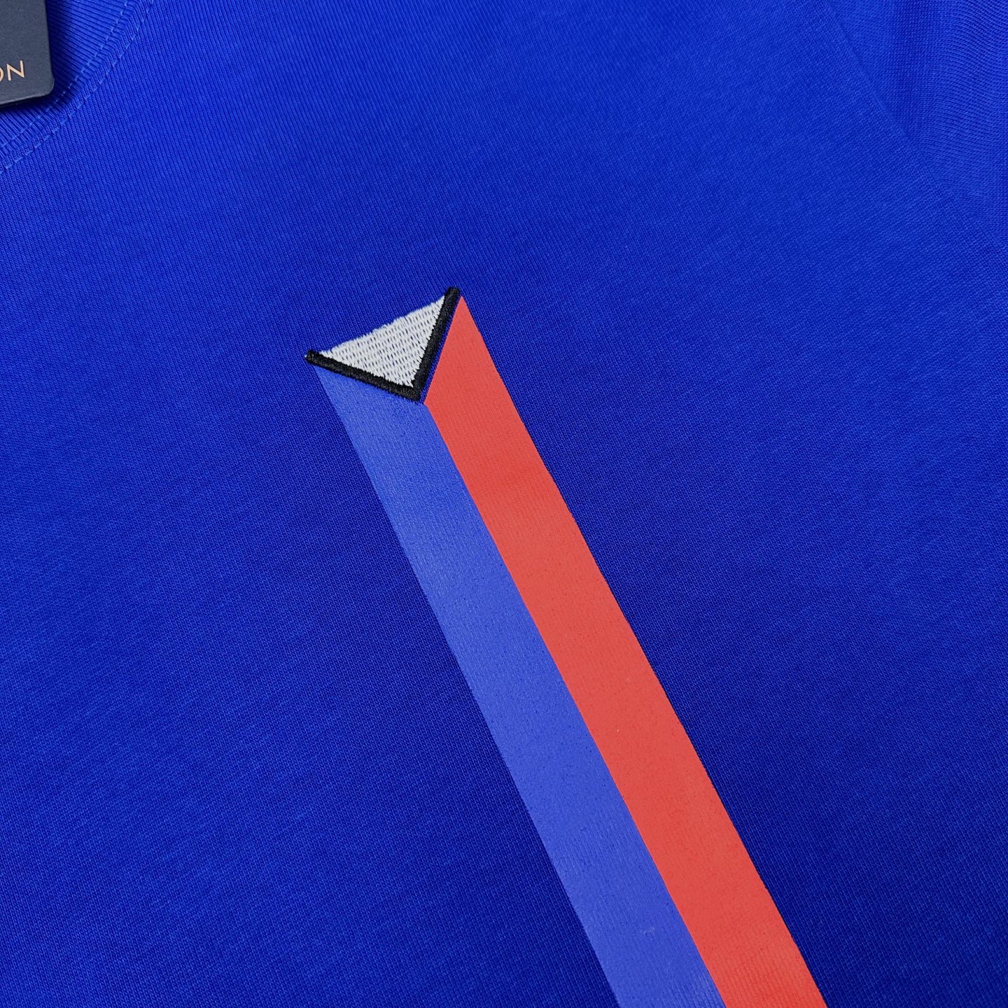 LV 高仿藍色短袖T恤 簡約撞色條紋設計款｜歐美奢侈品精品推薦