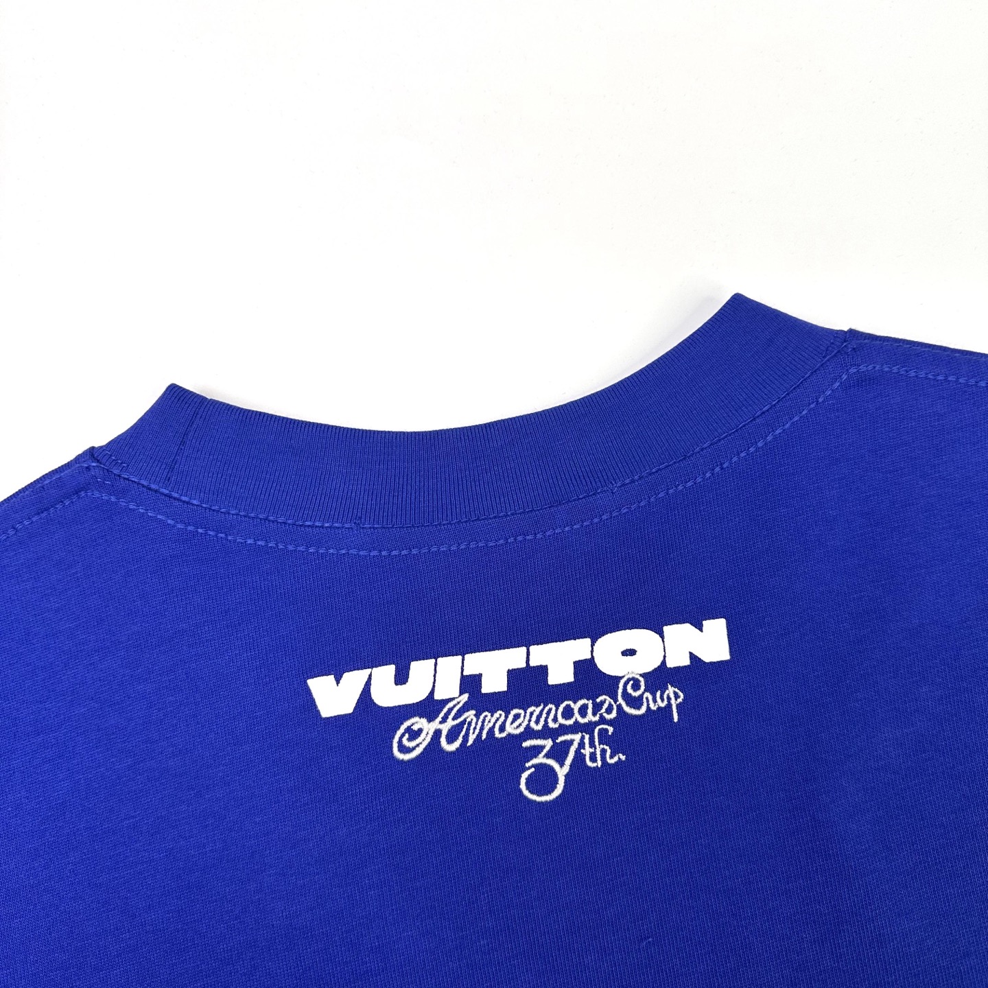 LV 高仿藍色短袖T恤 簡約撞色條紋設計款｜歐美奢侈品精品推薦