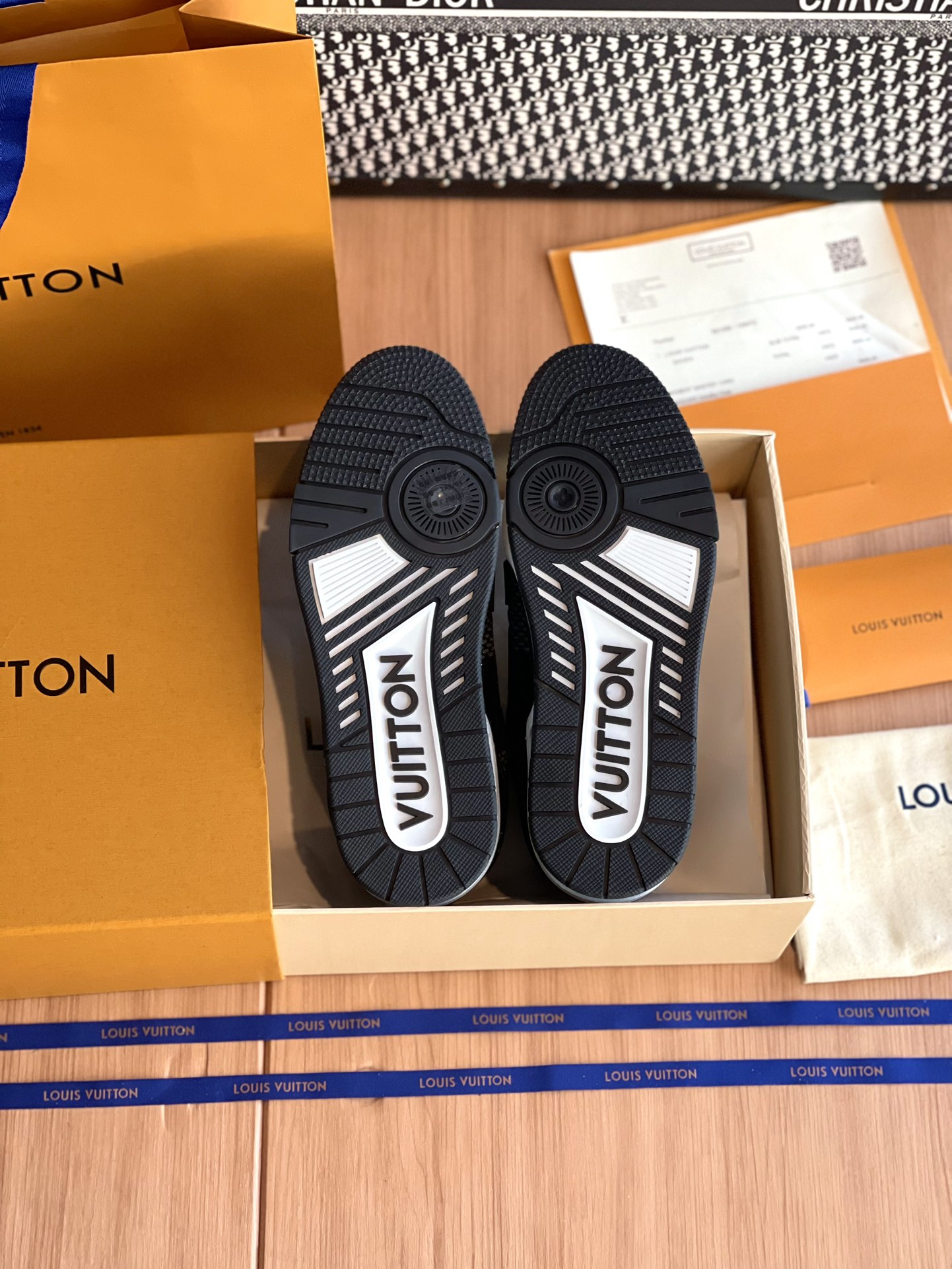 LV原單黑色運動鞋經典LV Trainer版型潮流百搭休閒鞋款｜歐美奢侈品精品推薦