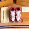 LV高仿紅色運動鞋LV Trainer紅白配色時尚百搭男女款潮鞋推薦