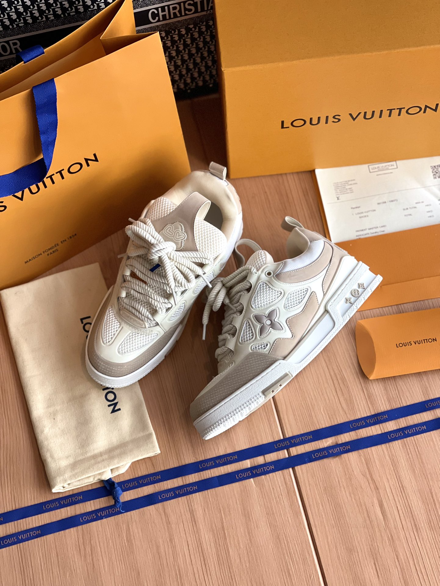 LV一比一愛心厚底運動鞋LV Trainer白色經典潮流百搭增高鞋款｜歐美奢侈品精品推薦