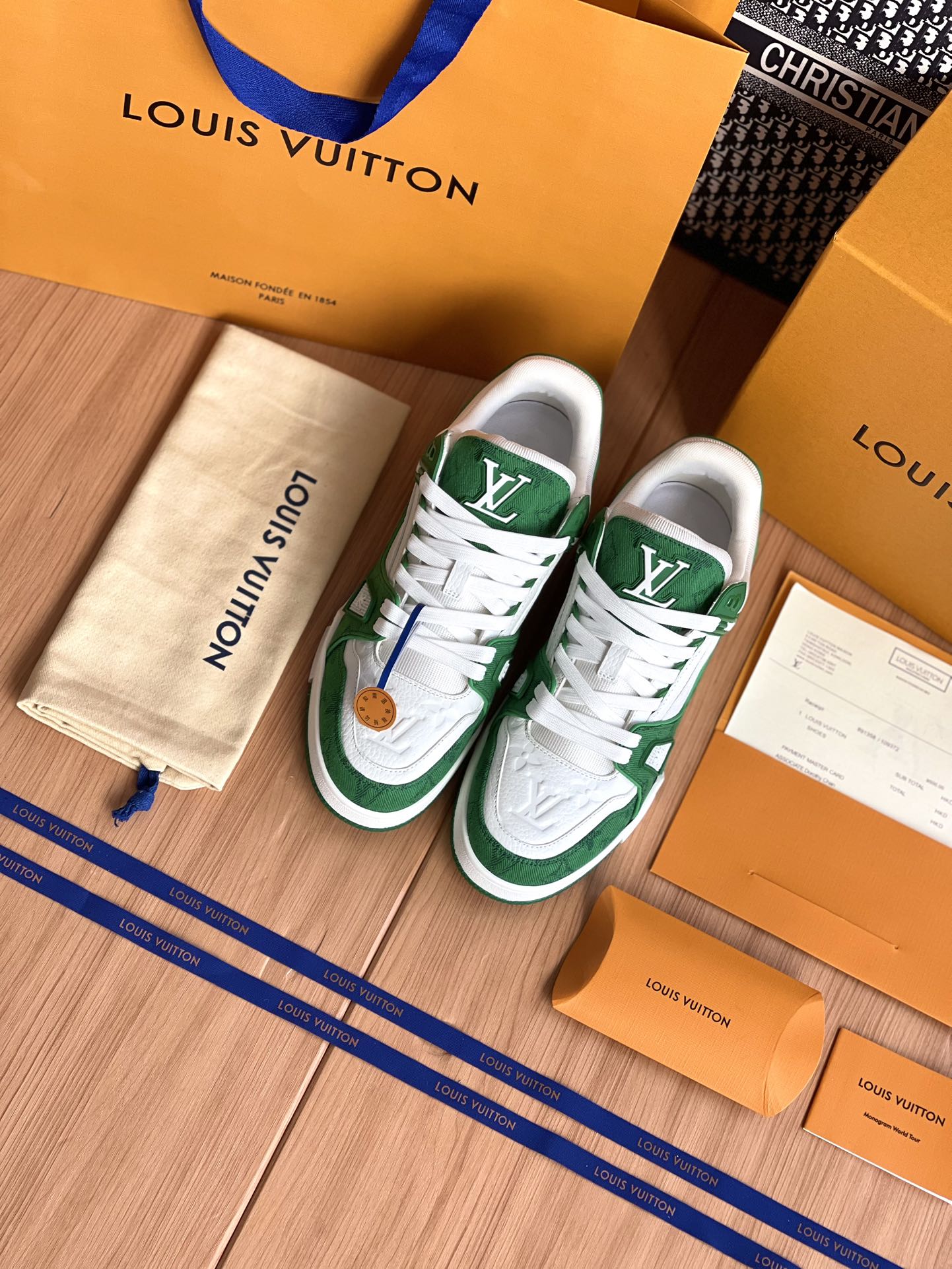 LV A貨綠色LV Trainer運動鞋人氣款百搭時尚潮流高質感鞋履｜歐美奢侈品精品推薦