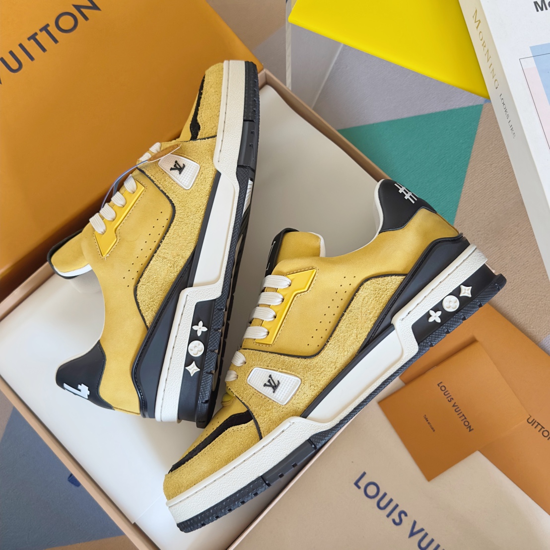 LV 高仿黃色撞色運動鞋時尚街頭風人氣推薦｜歐美奢侈品精品推薦