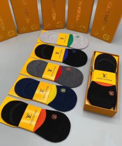 LV高仿隱形襪禮盒裝 舒適透氣經典標誌設計