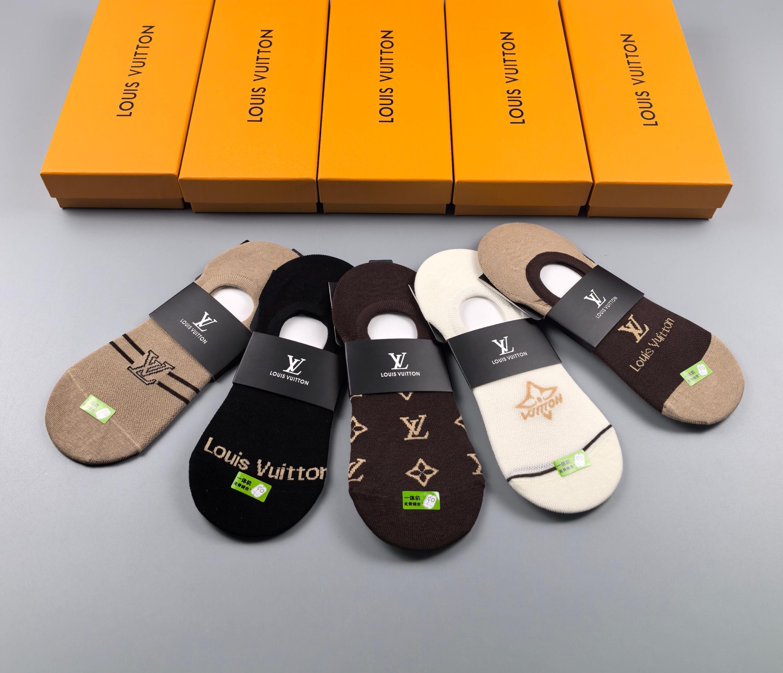 LV高仿隱形襪六雙組禮盒款 經典老花刺繡低調配色｜歐美奢侈品精品推薦