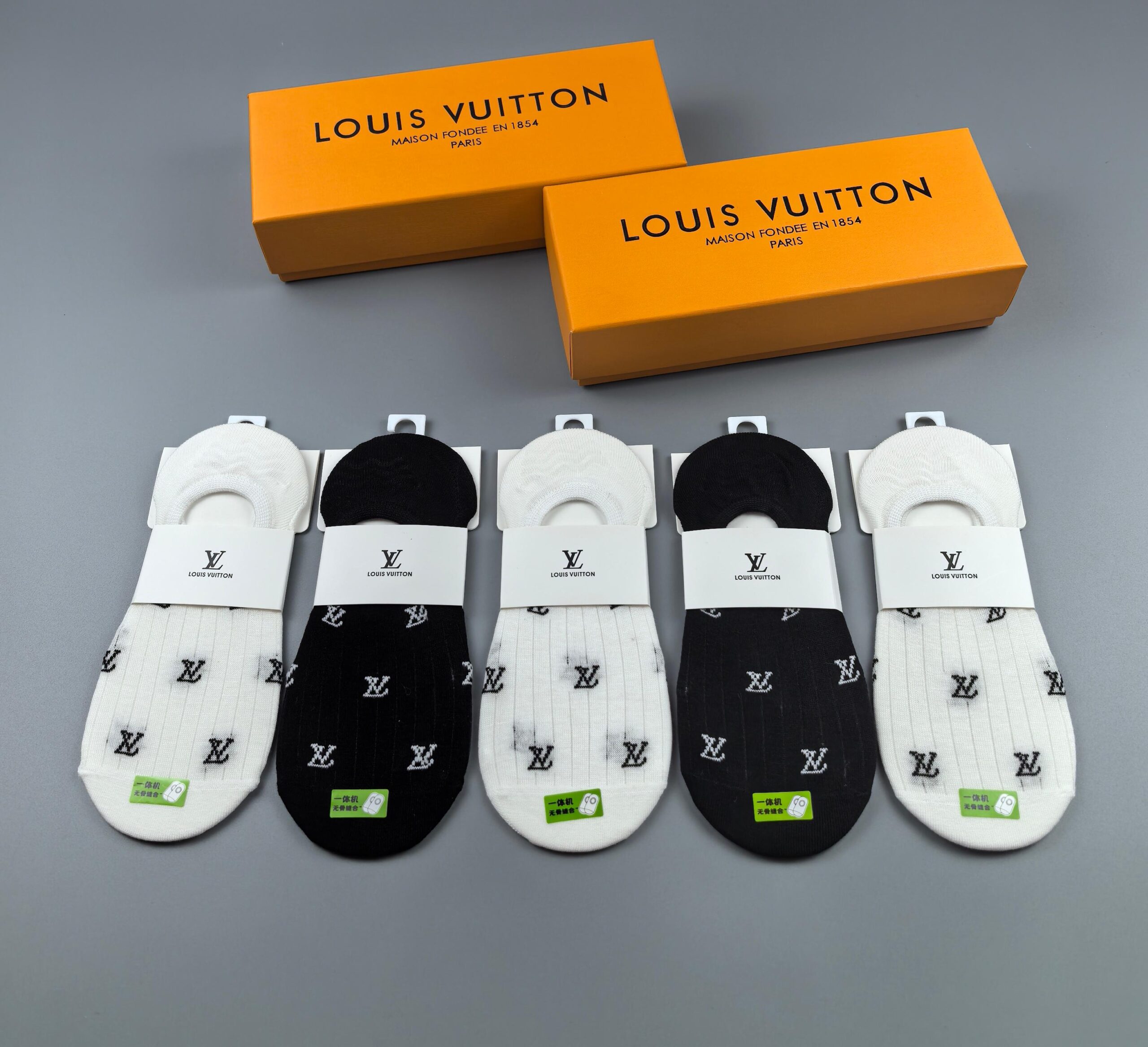 LV一比一隱形襪五雙組復刻老花禮盒 百搭黑白撞色柔軟貼腳｜歐美奢侈品精品推薦