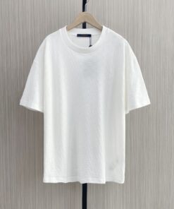 LV純棉壓紋T恤 白色簡約短袖男裝 一比一舒適百搭款