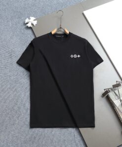LV原單黑色短袖T恤簡約刺繡LOGO百搭版型 小資男必備2025款