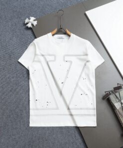 Valentino一比一大V字母T恤 潑墨設計感白色男裝 時尚必備單品