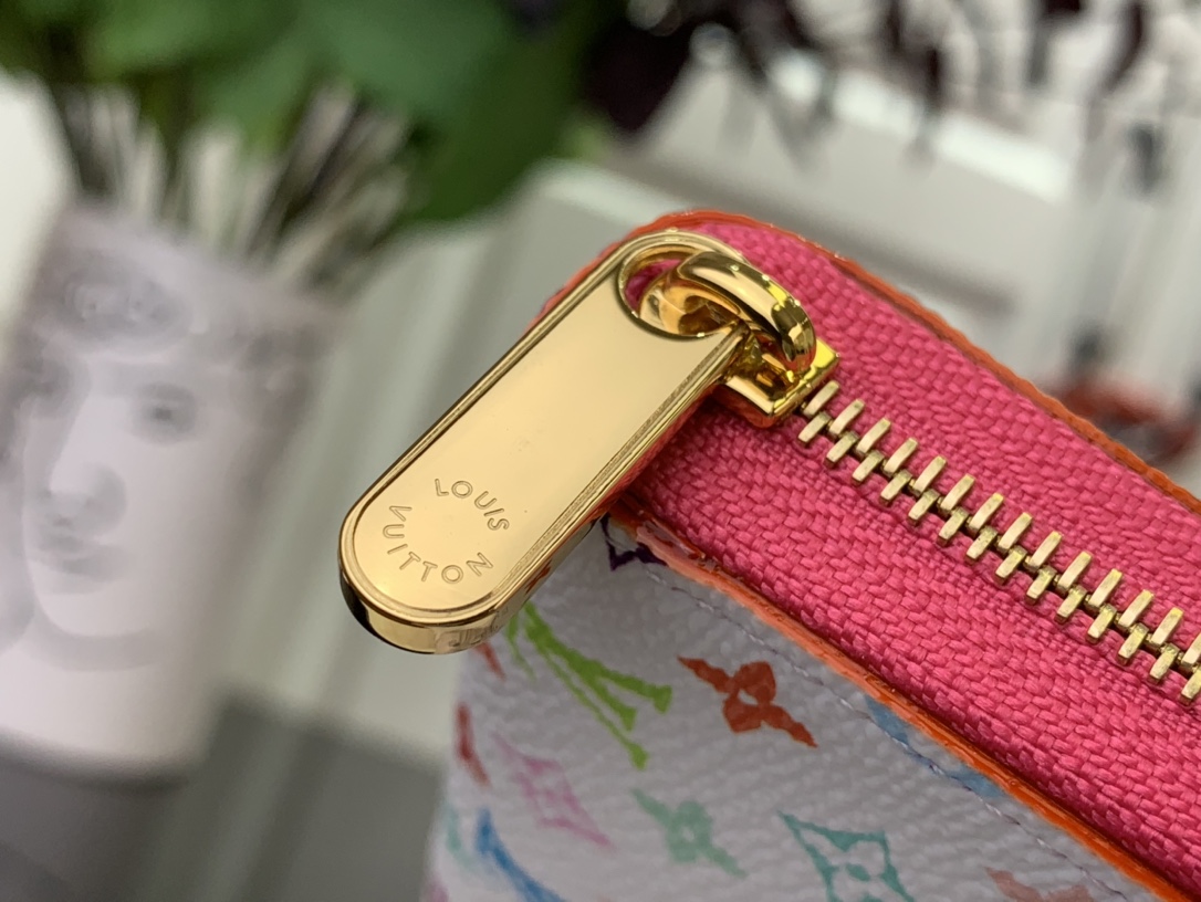 LV 原單白色多彩拉鍊小錢包經典彩虹Monogram限量風格｜歐美奢侈品精品推薦
