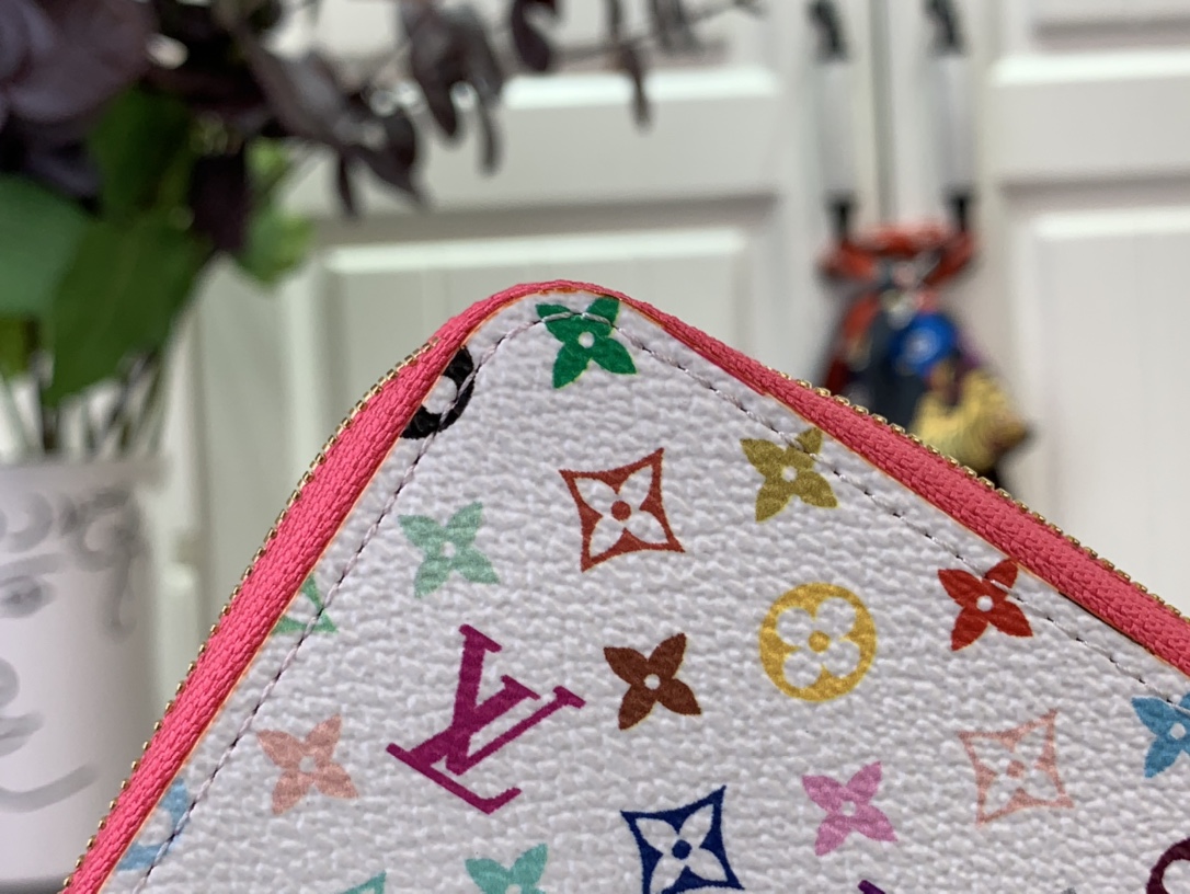 LV 原單白色多彩拉鍊小錢包經典彩虹Monogram限量風格｜歐美奢侈品精品推薦