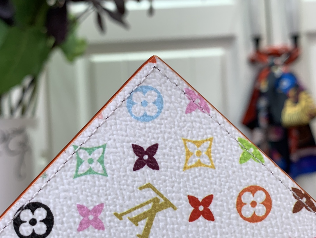 LV 高仿白色多彩直立長夾彩虹Monogram時尚錢包｜歐美奢侈品精品推薦