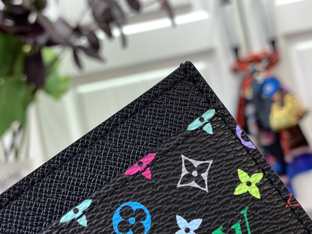 LV 高仿黑色多彩卡包Monogram圖案輕巧卡夾｜歐美奢侈品精品推薦