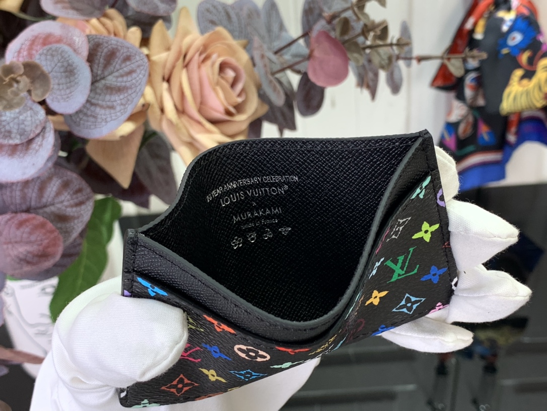 LV 高仿黑色多彩卡包Monogram圖案輕巧卡夾｜歐美奢侈品精品推薦