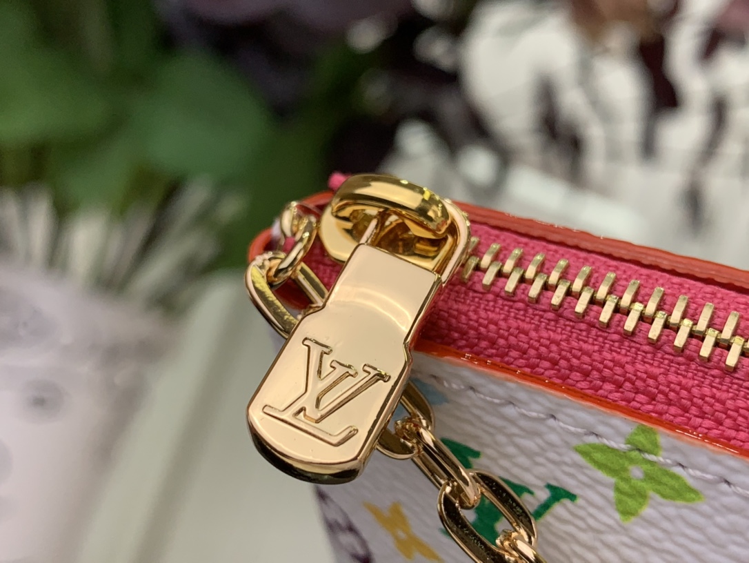 LV A貨鑰匙包白色多彩Monogram拉鍊零錢包｜歐美奢侈品精品推薦