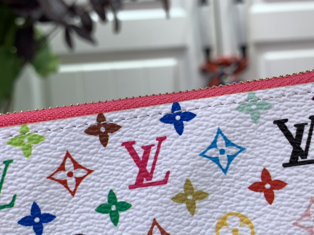 LV A貨鑰匙包白色多彩Monogram拉鍊零錢包｜歐美奢侈品精品推薦