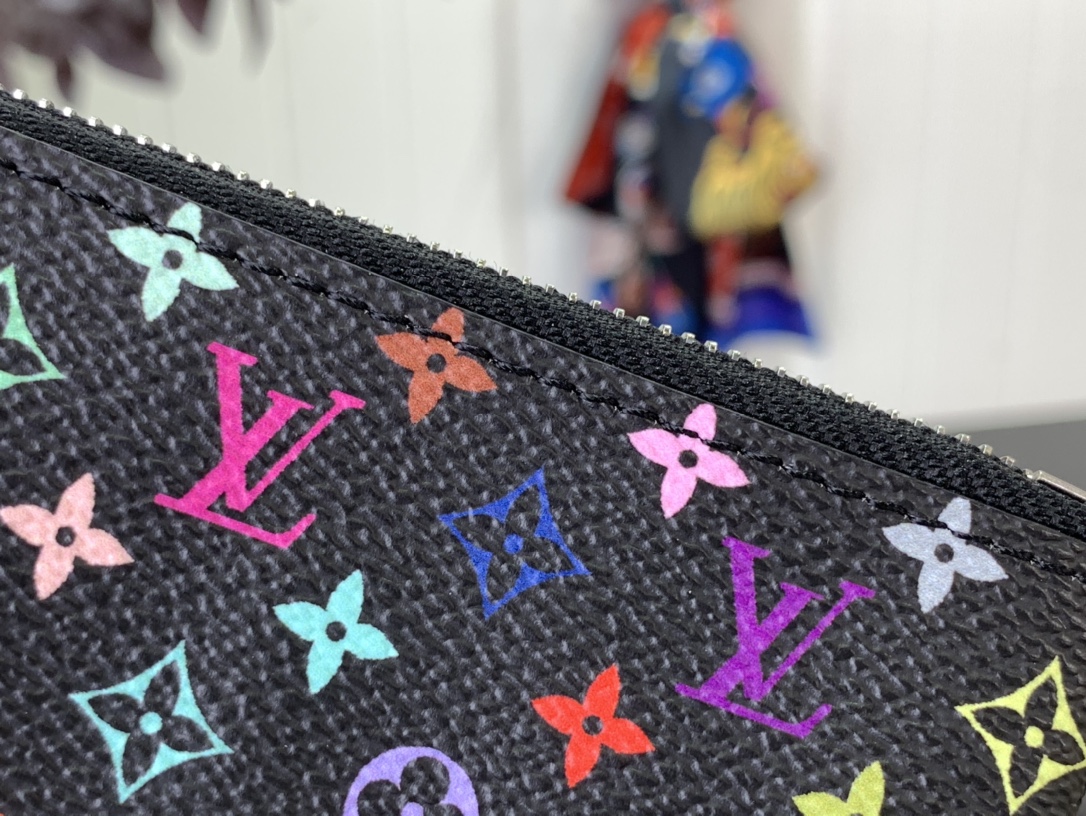 LV 一比一鑰匙包黑色多彩Monogram拉鍊零錢包｜歐美奢侈品精品推薦