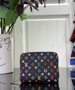 LV 一比一拉鍊短夾 黑色多彩精品卡夾 小巧時尚