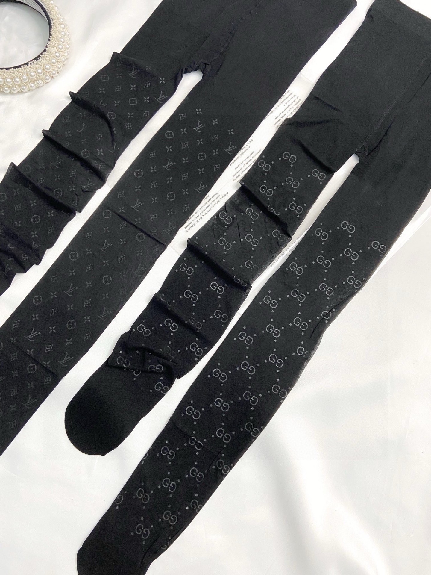 LV GG原單滿版絲襪女款修飾腿型 兩入組彈力微壓對標設計款｜歐美奢侈品精品推薦